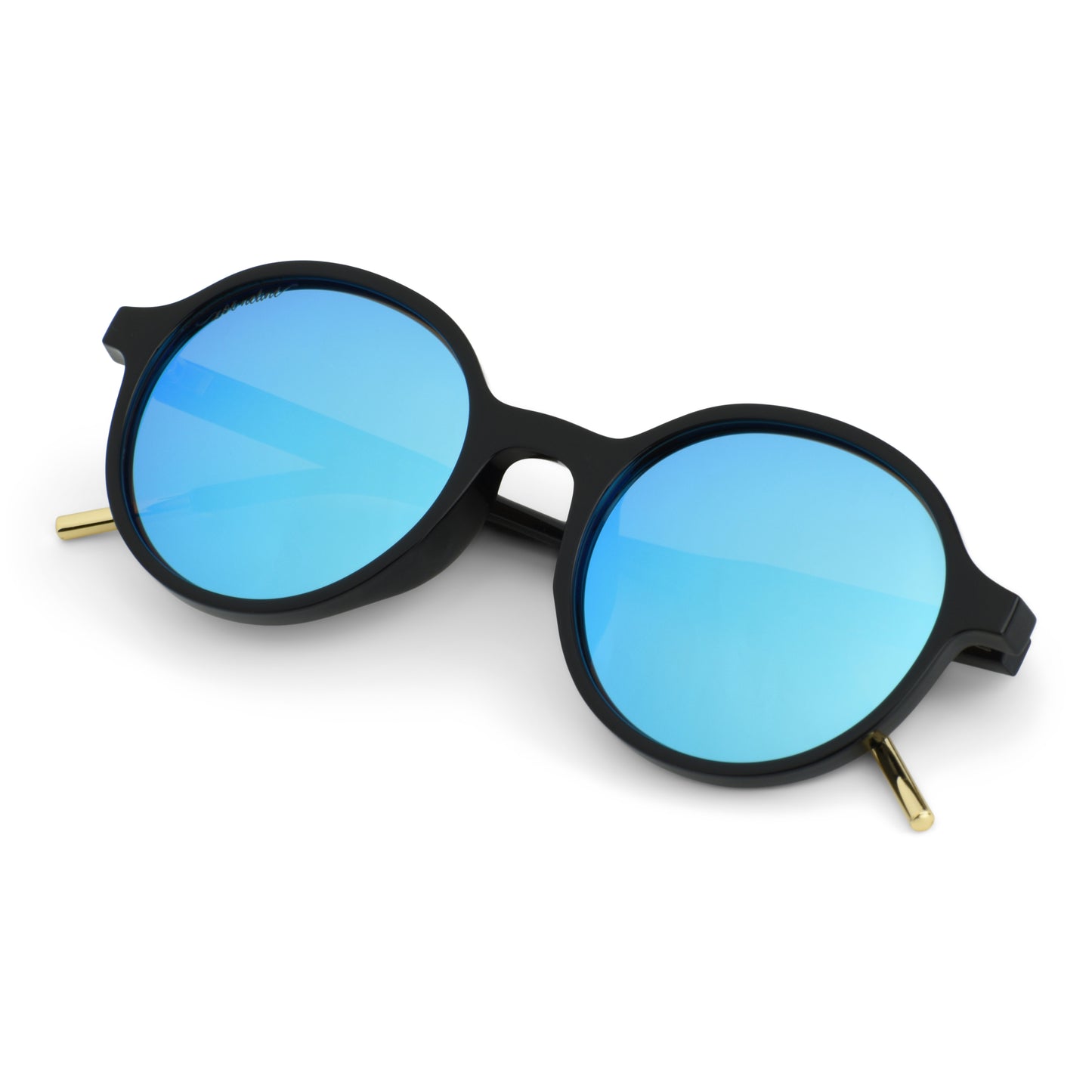 Boho Round - Blue Lense- Black Frame