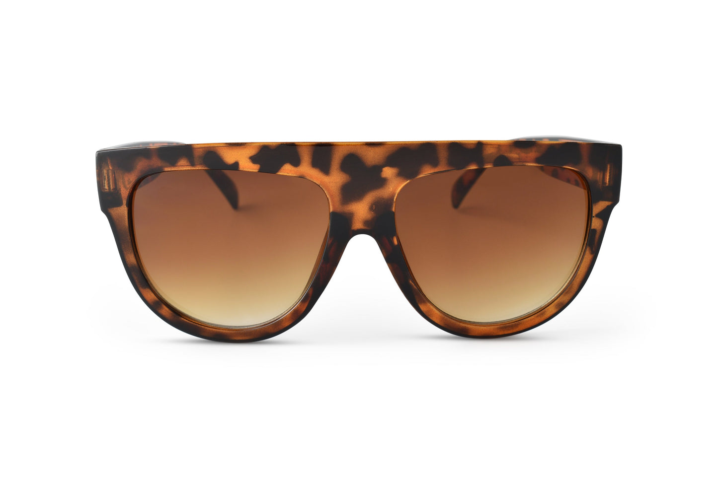 Wide Temple Flat Top Oversized Aviator Sunglasses- Leopard Aviators