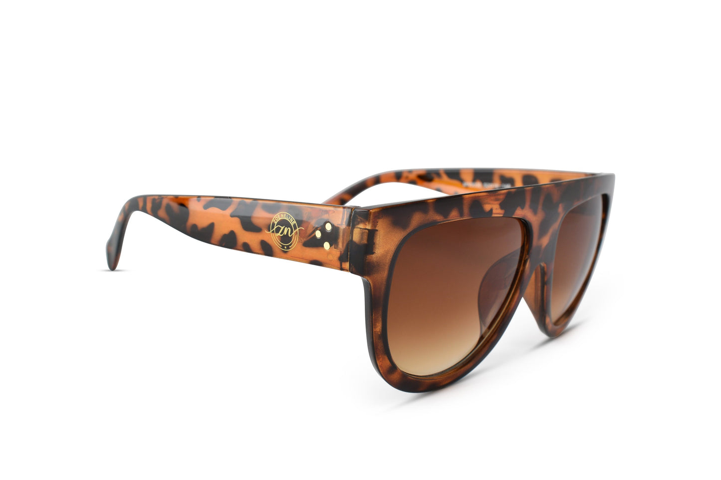 Wide Temple Flat Top Oversized Aviator Sunglasses- Leopard Aviators