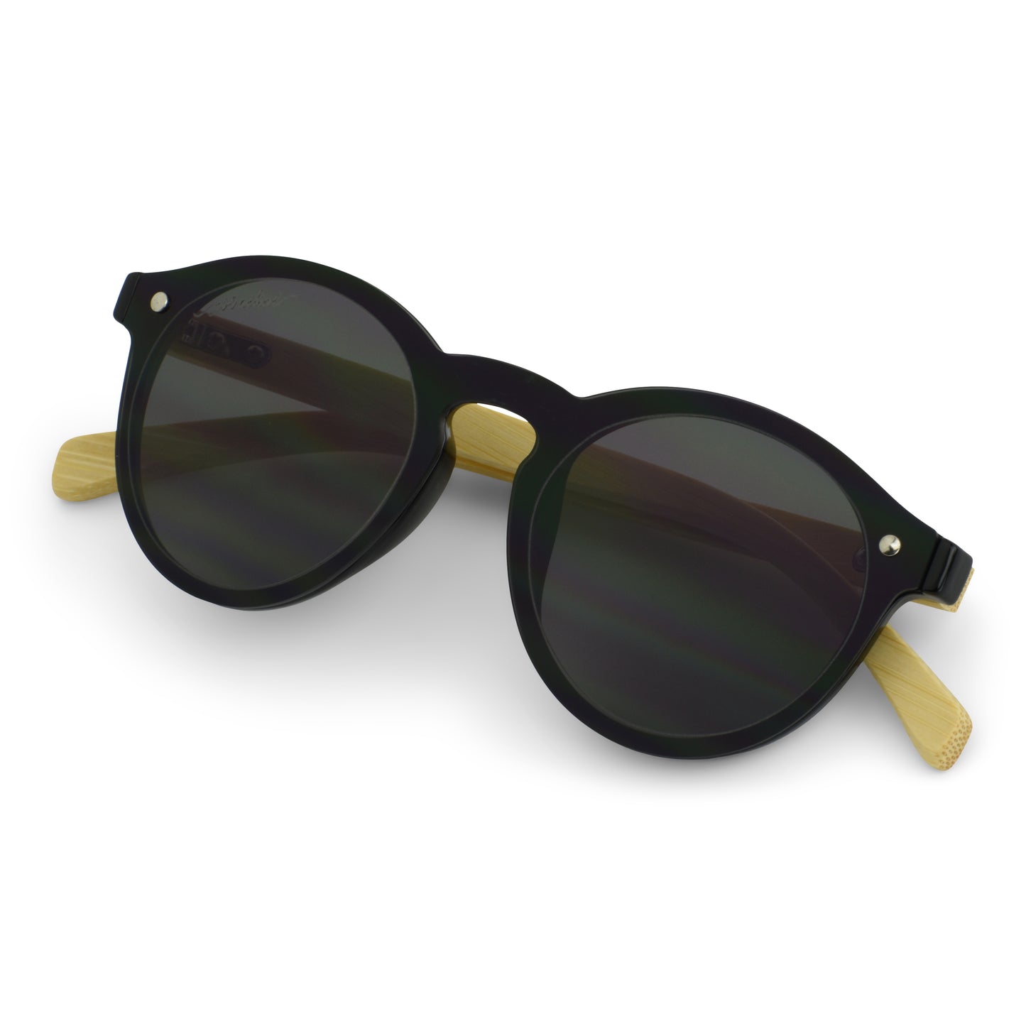 Bamboo - Reflective Black Lensed-Wood Frame